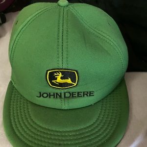 Green John Deere snapback